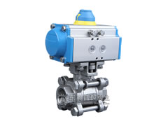 氣動三片式螺紋球閥