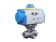 氣動三通內螺紋球閥