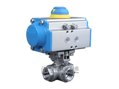 氣動三通內螺紋球閥