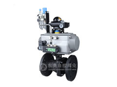 氣動碳鋼法蘭球閥